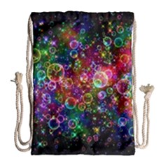 Psychedelic Bubbles Abstract Drawstring Bag (large) by Modalart