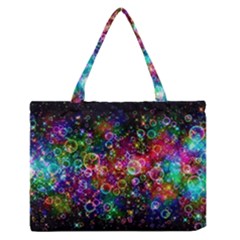 Psychedelic Bubbles Abstract Zipper Medium Tote Bag