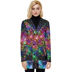 Psychedelic Bubbles Abstract Button Up Hooded Coat  by Modalart