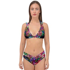 Psychedelic Bubbles Abstract Double Strap Halter Bikini Set by Modalart