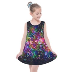 Psychedelic Bubbles Abstract Kids  Summer Dress by Modalart