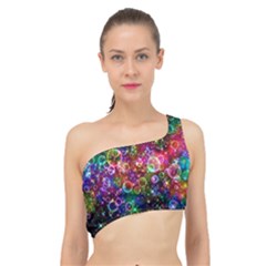 Psychedelic Bubbles Abstract Spliced Up Bikini Top  by Modalart