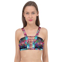 Psychedelic Bubbles Abstract Cage Up Bikini Top by Modalart