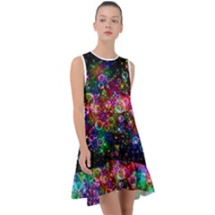 Psychedelic Bubbles Abstract Frill Swing Dress by Modalart