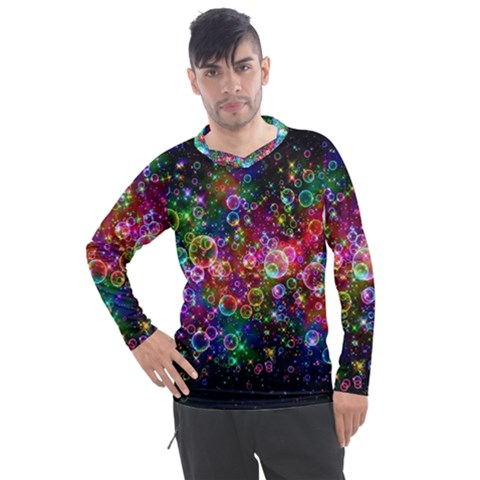 Psychedelic Bubbles Abstract Men s Pique Long Sleeve T-shirt by Modalart