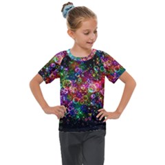 Psychedelic Bubbles Abstract Kids  Mesh Piece T-shirt