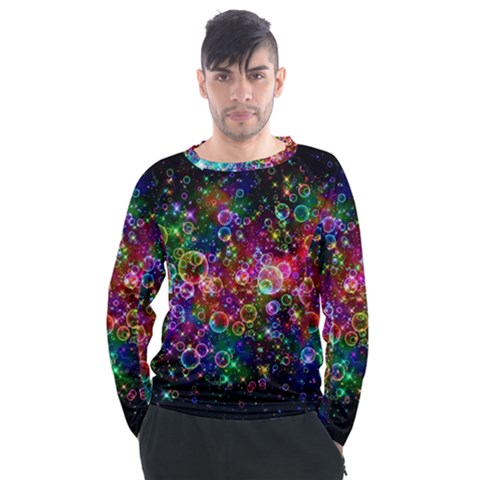 Psychedelic Bubbles Abstract Men s Long Sleeve Raglan T-shirt by Modalart