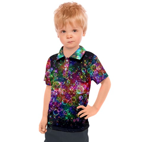 Psychedelic Bubbles Abstract Kids  Polo T-shirt by Modalart