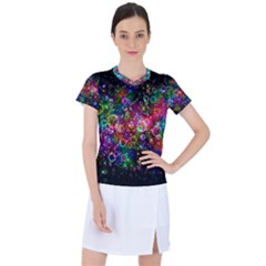 Psychedelic Bubbles Abstract Women s Sports Top