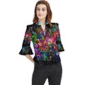 Psychedelic Bubbles Abstract Loose Horn Sleeve Chiffon Blouse View1