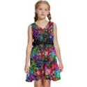 Psychedelic Bubbles Abstract Kids  Sleeveless Tiered Mini Dress View1