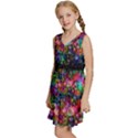 Psychedelic Bubbles Abstract Kids  Sleeveless Tiered Mini Dress View2