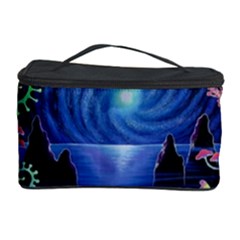 Psychedelic Mushrooms Psicodelia Dream Blue Cosmetic Storage Case by Modalart