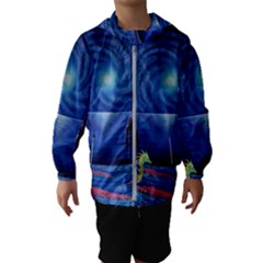 Psychedelic Mushrooms Psicodelia Dream Blue Kids  Hooded Windbreaker by Modalart