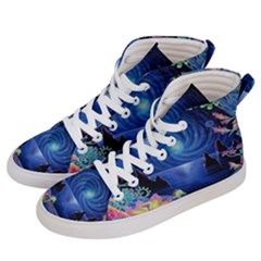 Psychedelic Mushrooms Psicodelia Dream Blue Women s Hi-top Skate Sneakers by Modalart