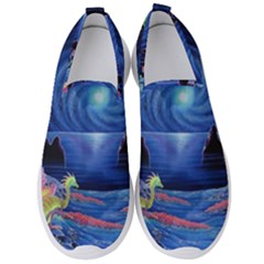 Psychedelic Mushrooms Psicodelia Dream Blue Men s Slip On Sneakers by Modalart