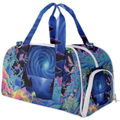 Psychedelic Mushrooms Psicodelia Dream Blue Burner Gym Duffel Bag by Modalart