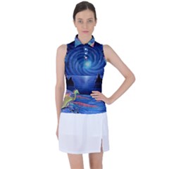 Psychedelic Mushrooms Psicodelia Dream Blue Women s Sleeveless Polo T-shirt