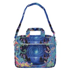 Psychedelic Mushrooms Psicodelia Dream Blue Macbook Pro 13  Shoulder Laptop Bag  by Modalart