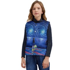 Psychedelic Mushrooms Psicodelia Dream Blue Kid s Button Up Puffer Vest	 by Modalart