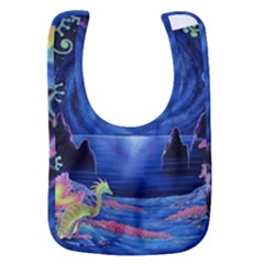 Psychedelic Mushrooms Psicodelia Dream Blue Baby Bib by Modalart