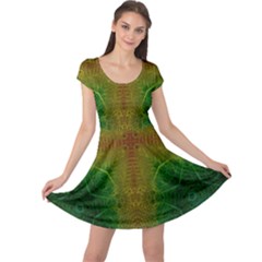 Psychedelic Screen Trippy Cap Sleeve Dress