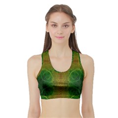 Psychedelic Screen Trippy Sports Bra With Border by Modalart