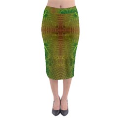 Psychedelic Screen Trippy Midi Pencil Skirt by Modalart