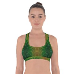 Psychedelic Screen Trippy Cross Back Sports Bra by Modalart