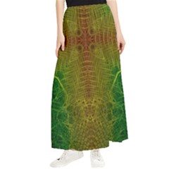 Psychedelic Screen Trippy Maxi Chiffon Skirt by Modalart