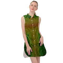 Psychedelic Screen Trippy Sleeveless Shirt Dress by Modalart