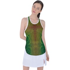 Psychedelic Screen Trippy Racer Back Mesh Tank Top by Modalart