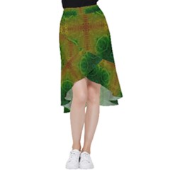 Psychedelic Screen Trippy Frill Hi Low Chiffon Skirt by Modalart