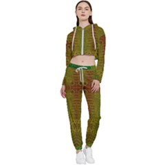 Psychedelic Screen Trippy Cropped Zip Up Lounge Set by Modalart