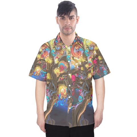 Psychedelic Tree Abstract Psicodelia Men s Hawaii Shirt by Modalart