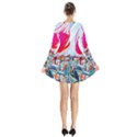 Artistic Psychedelic Art Long Sleeve Velvet V-neck Dress View2