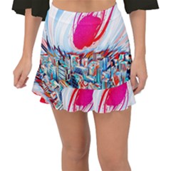 Artistic Psychedelic Art Fishtail Mini Chiffon Skirt by Modalart