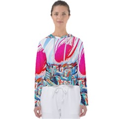 Artistic Psychedelic Art Women s Slouchy Sweat