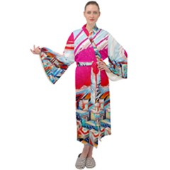 Artistic Psychedelic Art Maxi Velvet Kimono by Modalart