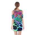 Psychedelic Blacklight Drawing Shapes Art Shoulder Cutout One Piece Dress View2