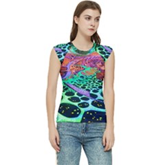 Psychedelic Blacklight Drawing Shapes Art Women s Raglan Cap Sleeve T-shirt by Modalart