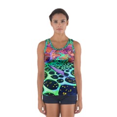 Psychedelic Blacklight Drawing Shapes Art Sport Tank Top  by Modalart