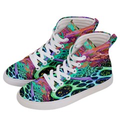 Psychedelic Blacklight Drawing Shapes Art Women s Hi-top Skate Sneakers by Modalart