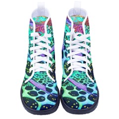 Psychedelic Blacklight Drawing Shapes Art Men s High-top Canvas Sneakers by Modalart