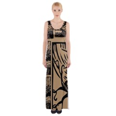 Artistic Psychedelic Thigh Split Maxi Dress