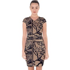 Artistic Psychedelic Capsleeve Drawstring Dress  by Modalart