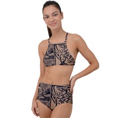 Artistic Psychedelic Halter Tankini Set by Modalart