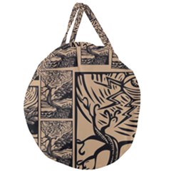 Artistic Psychedelic Giant Round Zipper Tote