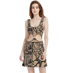 Artistic Psychedelic Velour Cutout Dress by Modalart