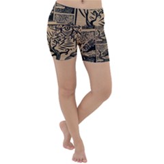 Artistic Psychedelic Lightweight Velour Yoga Shorts by Modalart